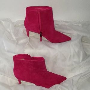 SAM & EDELMON PINK ANKEL SUEDE BOOTS, GU